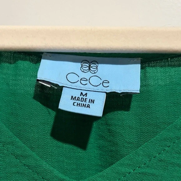 CeCe Vibrant Green Tank Top with Bow Accents - Picture 3 of 3